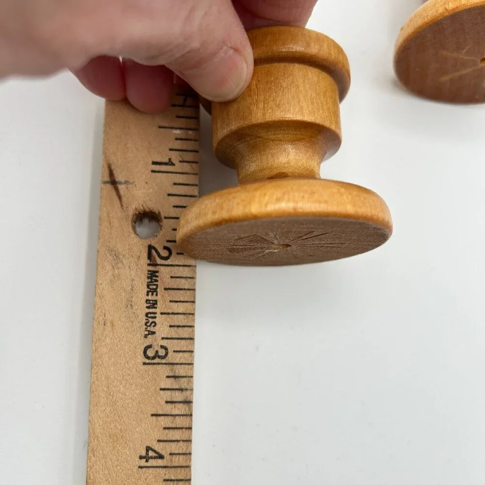 Vintage Wood Candlestick Holders Set of 2